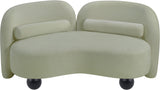 Daphne Chenille Fabric Loveseat in Mint from Meridian - Luna Furniture