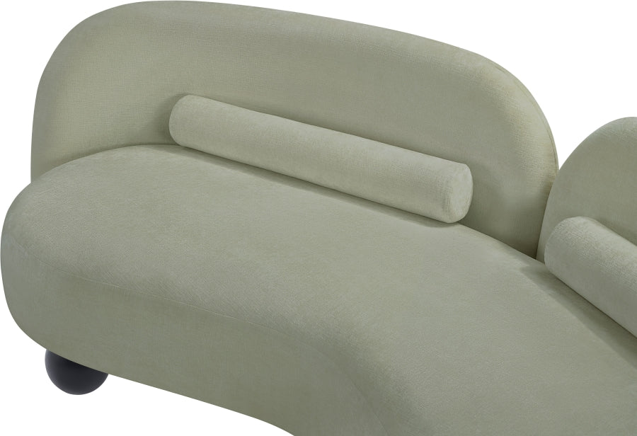 Daphne Chenille Fabric Loveseat in Mint from Meridian - Luna Furniture