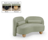 Daphne Chenille Fabric Loveseat in Mint from Meridian - Luna Furniture