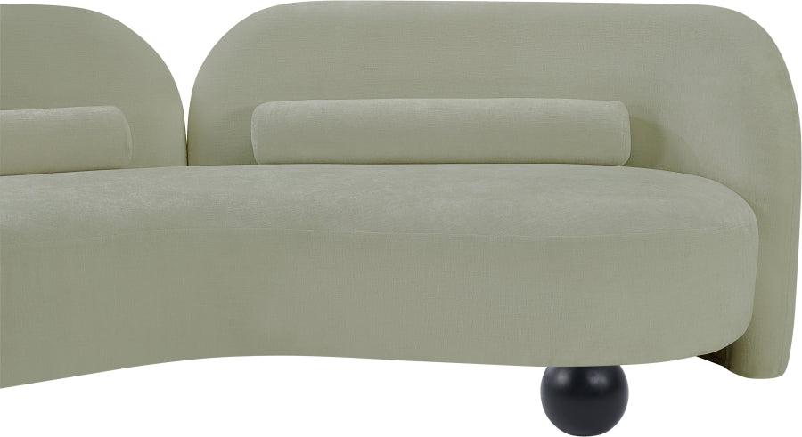 Daphne Chenille Fabric Loveseat in Mint from Meridian - Luna Furniture