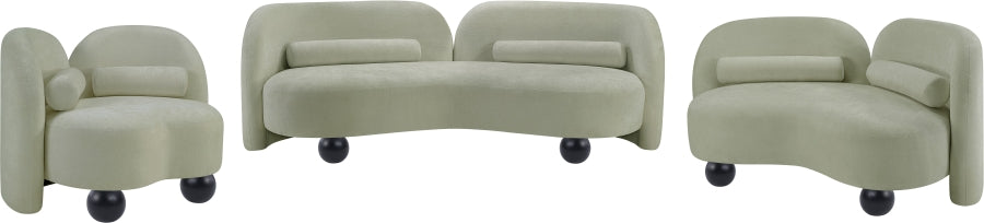 Daphne Chenille Fabric Loveseat in Mint from Meridian - Luna Furniture