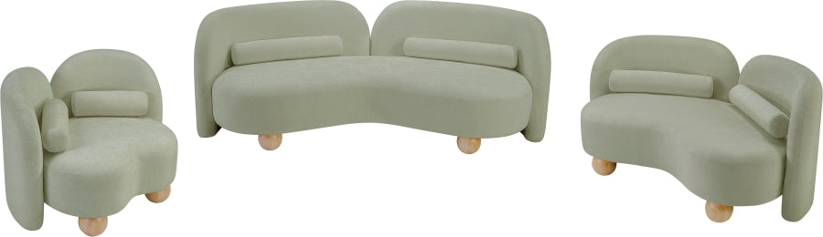 Daphne Chenille Fabric Loveseat in Mint from Meridian - Luna Furniture