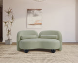 Daphne Chenille Fabric Loveseat in Mint from Meridian - Luna Furniture