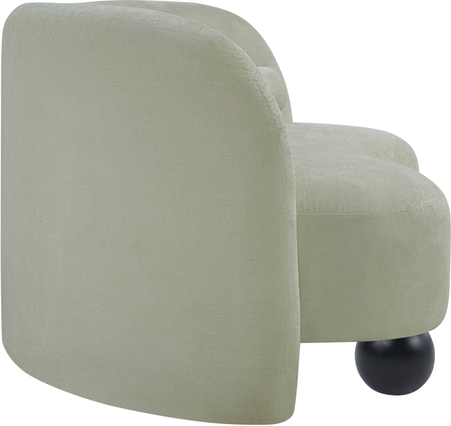 Daphne Chenille Fabric Loveseat in Mint from Meridian - Luna Furniture