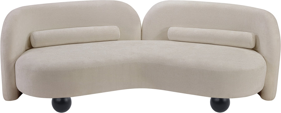 Daphne Chenille Fabric Sofa in Beige from Meridian - Luna Furniture