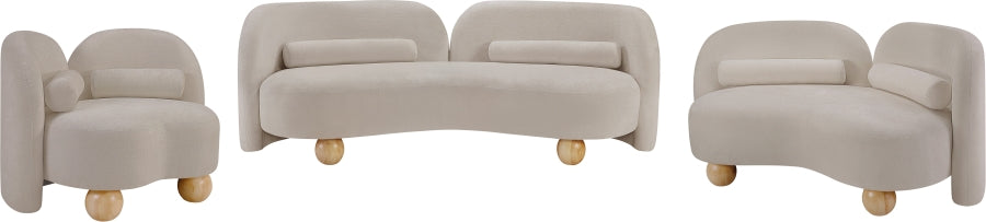 Daphne Chenille Fabric Sofa in Beige from Meridian - Luna Furniture