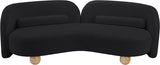 Daphne Chenille Fabric Sofa in Black from Meridian - Luna Furniture