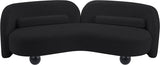 Daphne Chenille Fabric Sofa in Black from Meridian - Luna Furniture