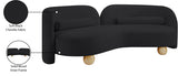 Daphne Chenille Fabric Sofa in Black from Meridian - Luna Furniture