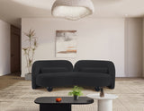 Daphne Chenille Fabric Sofa in Black from Meridian - Luna Furniture