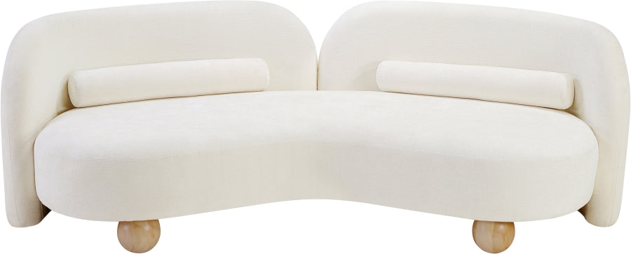 Daphne Chenille Fabric Sofa in Cream from Meridian - Luna Furniture