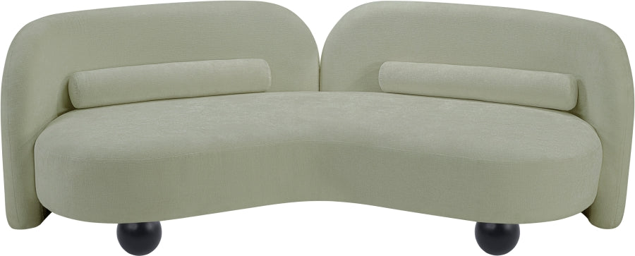 Daphne Chenille Fabric Sofa in Mint from Meridian - Luna Furniture