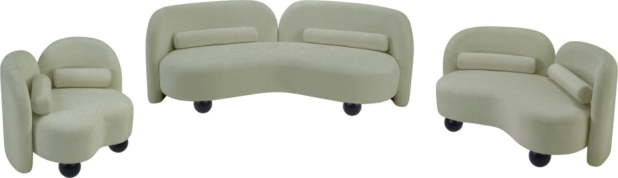 Daphne Chenille Fabric Sofa in Mint from Meridian - Luna Furniture