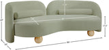 Daphne Chenille Fabric Sofa in Mint from Meridian - Luna Furniture