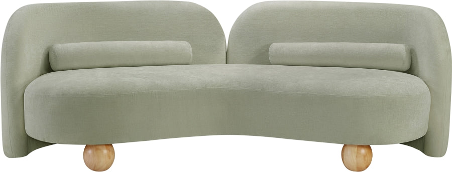 Daphne Chenille Fabric Sofa in Mint from Meridian - Luna Furniture