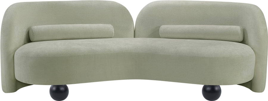 Daphne Chenille Fabric Sofa in Mint from Meridian - Luna Furniture