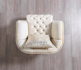 Daphne Ivory Velvet Chair - DAPHNE CHAIR-IVORY - Luna Furniture