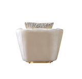 Daphne Ivory Velvet Chair - DAPHNE CHAIR-IVORY - Luna Furniture