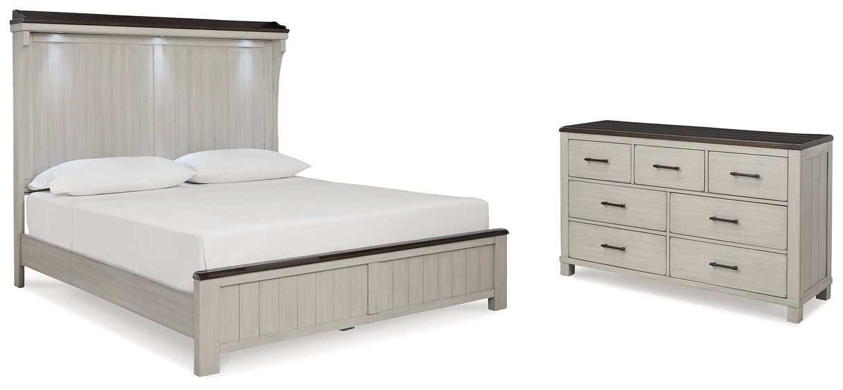 Darborn California King Panel Bed with Dresser in Gray/Brown - PKG016250