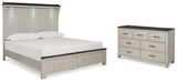 Darborn California King Panel Bed with Dresser in Gray/Brown - PKG016250