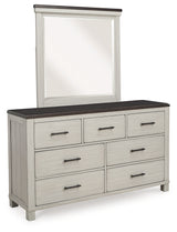 Darborn California King Panel Bed with Mirrored Dresser and 2 Nightstands in Gray/Brown from Ashley - Luna Furniture