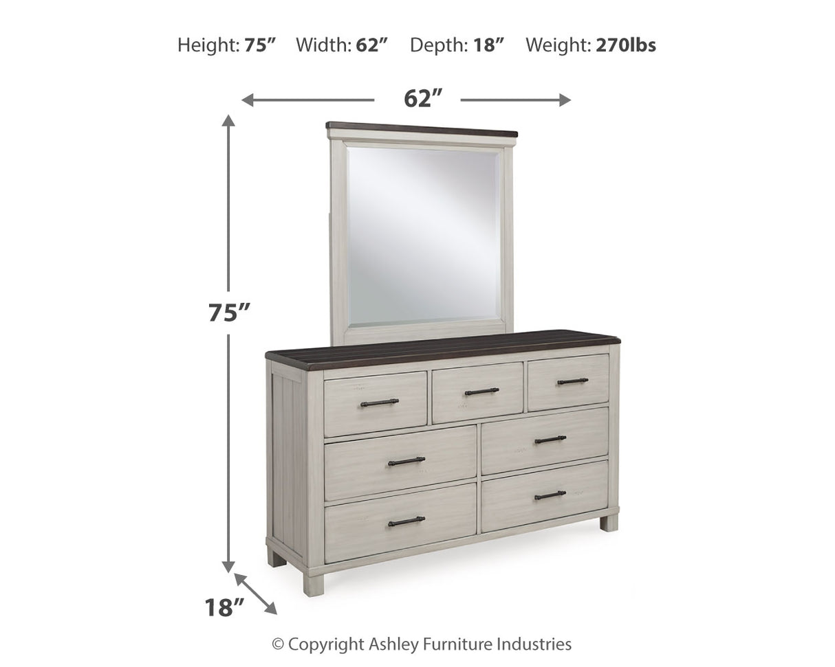 Darborn California King Panel Bed with Mirrored Dresser and 2 Nightstands in Gray/Brown from Ashley - Luna Furniture