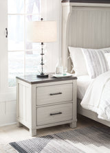 Darborn California King Panel Bed with Mirrored Dresser and 2 Nightstands in Gray/Brown from Ashley - Luna Furniture