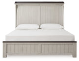 Darborn California King Panel Bed with Mirrored Dresser and 2 Nightstands in Gray/Brown from Ashley - Luna Furniture