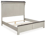 Darborn California King Panel Bed with Mirrored Dresser and 2 Nightstands in Gray/Brown from Ashley - Luna Furniture