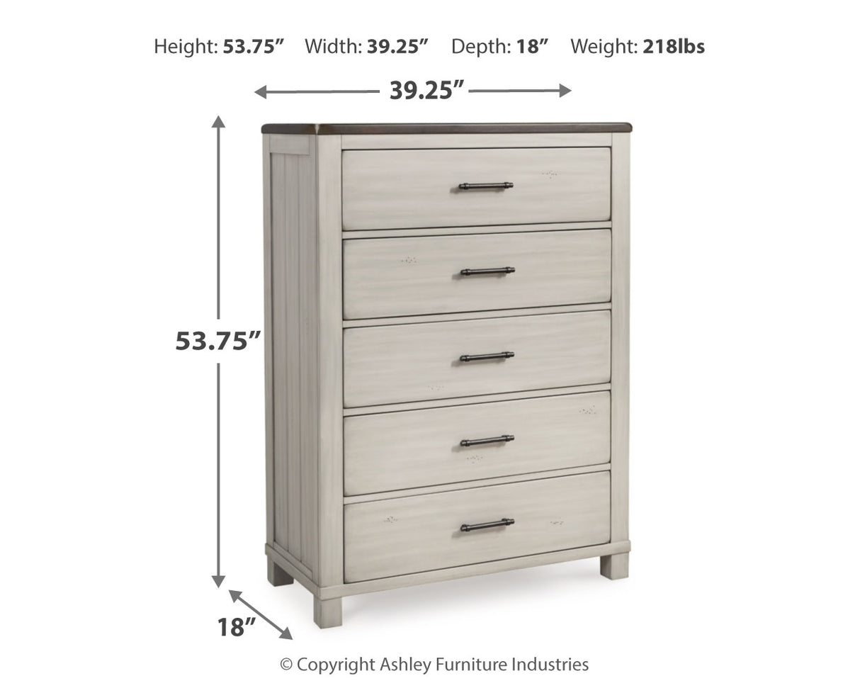 Darborn California King Panel Bed with Mirrored Dresser and Chest in Gray/Brown from Ashley - Luna Furniture