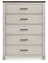 Darborn California King Panel Bed with Mirrored Dresser and Chest in Gray/Brown from Ashley - Luna Furniture