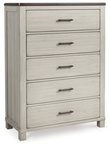 Darborn California King Panel Bed with Mirrored Dresser, Chest and 2 Nightstands in Gray/Brown - PKG015982