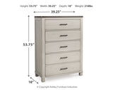 Darborn California King Panel Bed with Mirrored Dresser, Chest and Nightstand in Gray/Brown - PKG015985