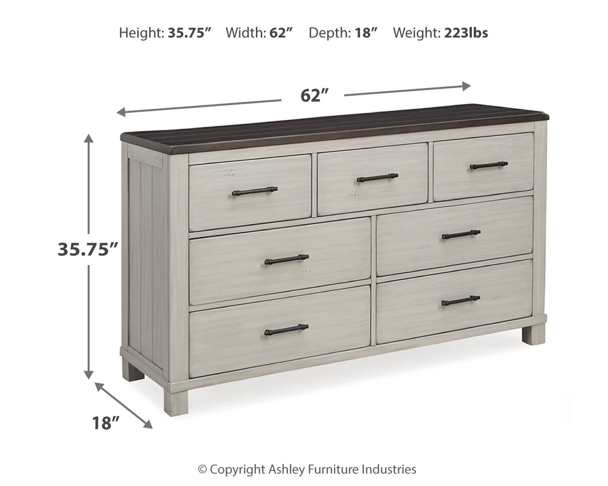 Darborn Queen Panel Bed with Dresser in Gray/Brown - PKG016248