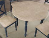 Darcy 42″ Round 5-Piece DIning Set, Midnight Blue and Natural Finish from Steve Silver - Luna Furniture