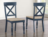 Darcy 42″ Round 5-Piece DIning Set, Midnight Blue and Natural Finish from Steve Silver - Luna Furniture