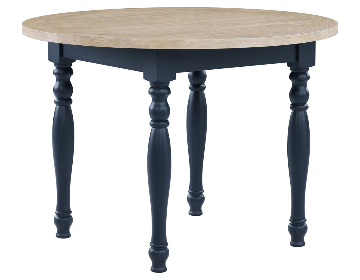 Darcy 42″ Round 5-Piece DIning Set, Midnight Blue and Natural Finish from Steve Silver - Luna Furniture