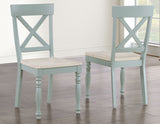 Darcy 42″ Round 5-Piece DIning Set, Mint Green and Natural Finish from Steve Silver - Luna Furniture