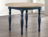 Darcy 42″ Round Dining Table, Midnight Blue and Natural Finish from Steve Silver - Luna Furniture