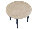 Darcy 42″ Round Dining Table, Midnight Blue and Natural Finish from Steve Silver - Luna Furniture