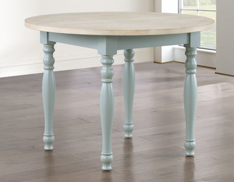 Darcy 42″ Round Dining Table, Mint Green and Natural Finish from Steve Silver - Luna Furniture