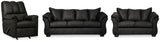 Darcy Sofa, Loveseat and Recliner in Black - PKG001684