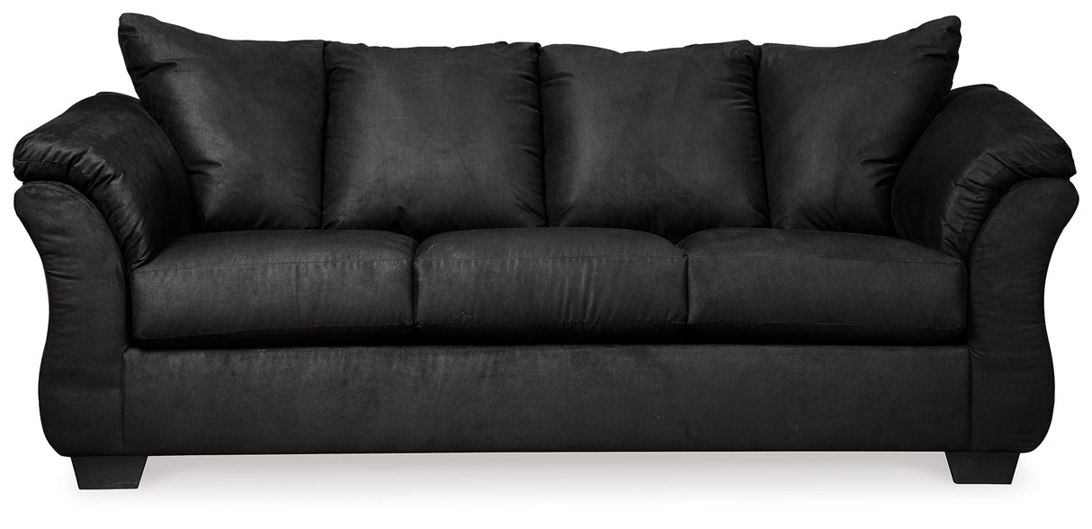 Darcy Sofa, Loveseat, Chair and Ottoman in Black - PKG001683