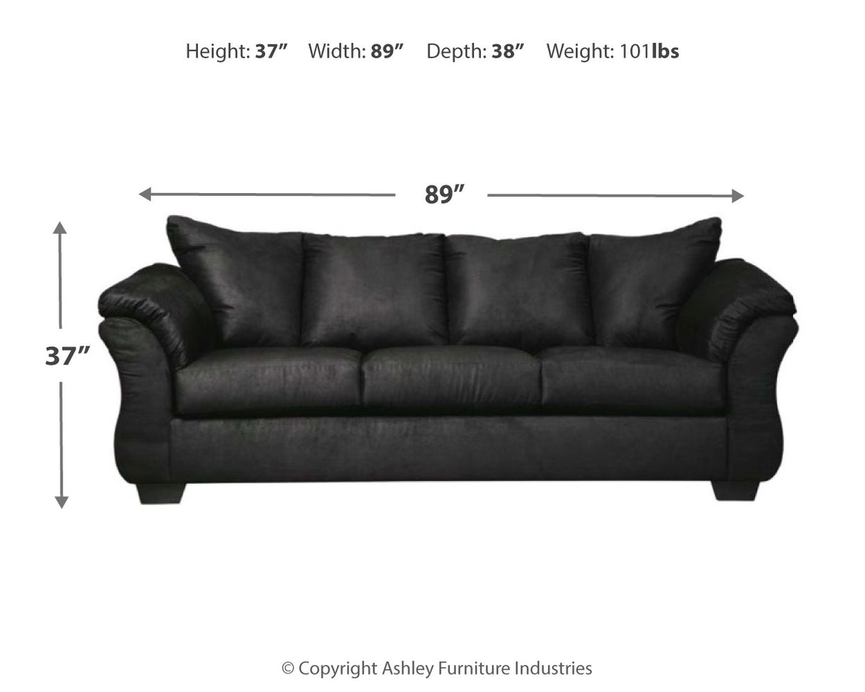 Darcy Sofa, Loveseat, Chair and Ottoman in Black - PKG001683