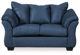 Darcy Sofa, Loveseat, Chair and Ottoman in Blue - PKG001678