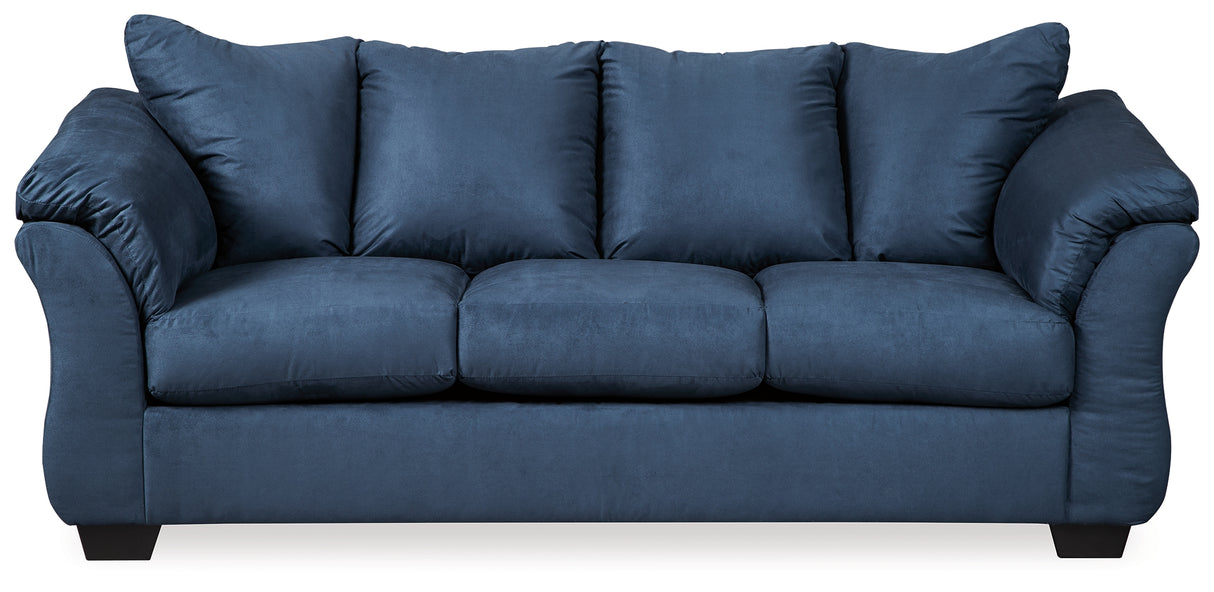 Darcy Sofa, Loveseat, Chair and Ottoman in Blue - PKG001678