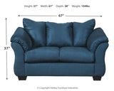 Darcy Sofa, Loveseat, Chair and Ottoman in Blue - PKG001678