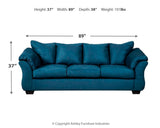 Darcy Sofa, Loveseat, Chair and Ottoman in Blue - PKG001678