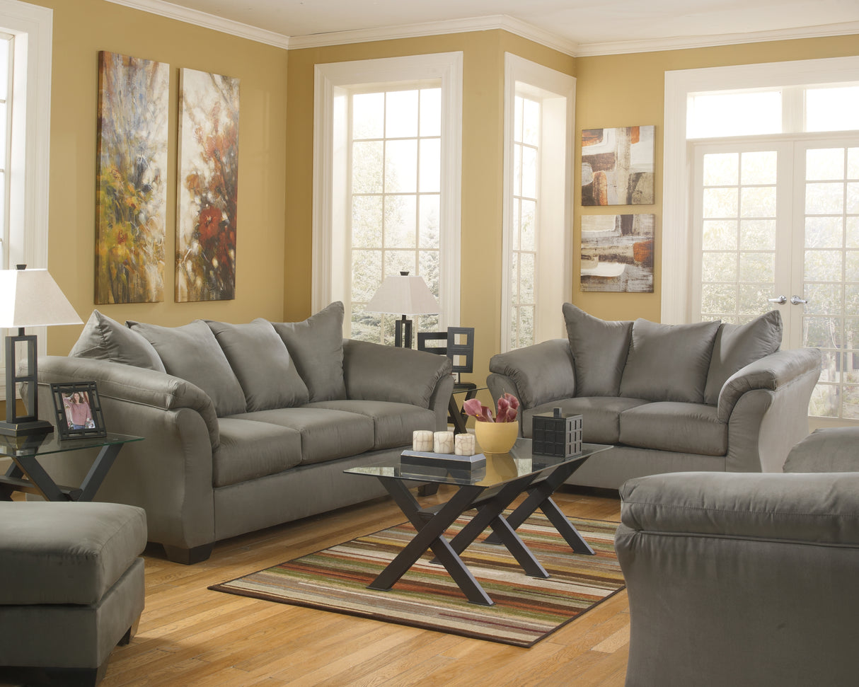 Darcy Sofa, Loveseat, Chair and Ottoman in Cobblestone - PKG001666