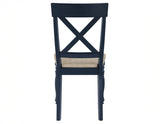 Darcy Solid Wood Side Chair, Midnight Blue and Natural Finish from Steve Silver - Luna Furniture